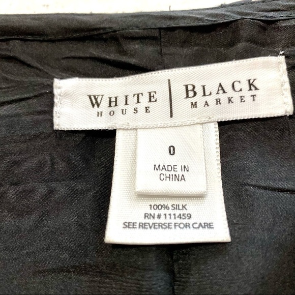 WHBM Black White Silk Floral Skirt Small 28" Lightweight Pleated Size 0 Summer - Picture 6 of 9